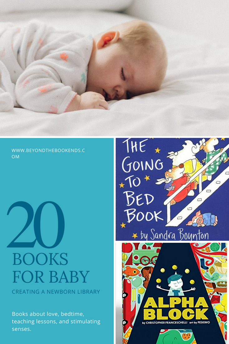 20 baby books to help create your child's first library. Perfect for a baby shower gift, these books are about love, bedtime, and help learn lessons. Others stimulate the senses and begin introducing learning concepts.