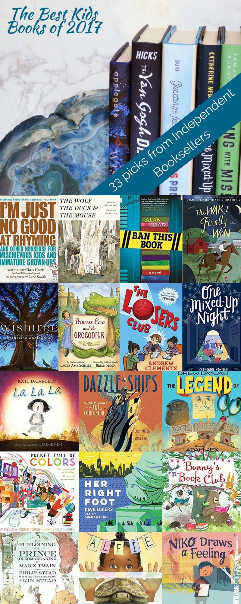 When indie booksellers tell you their favorite books of the year - you listen! These are books chosen, not for their buzz or marketing, but because they are truly excellent children's books. Picture books, early reader and middle grade are all included in this list the best children's books of 2017.