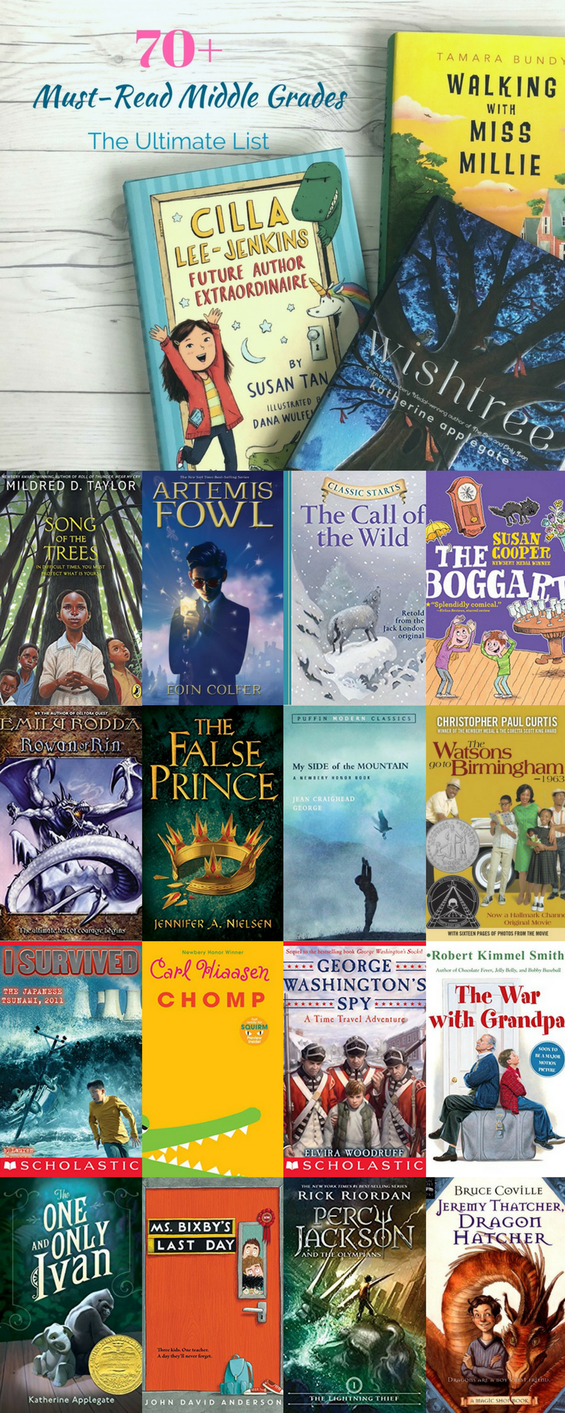 Pin Now, Read Later! Mysteries, Fantasies, Classics and just plain awesome books all make this epic list of middle-grade reads.