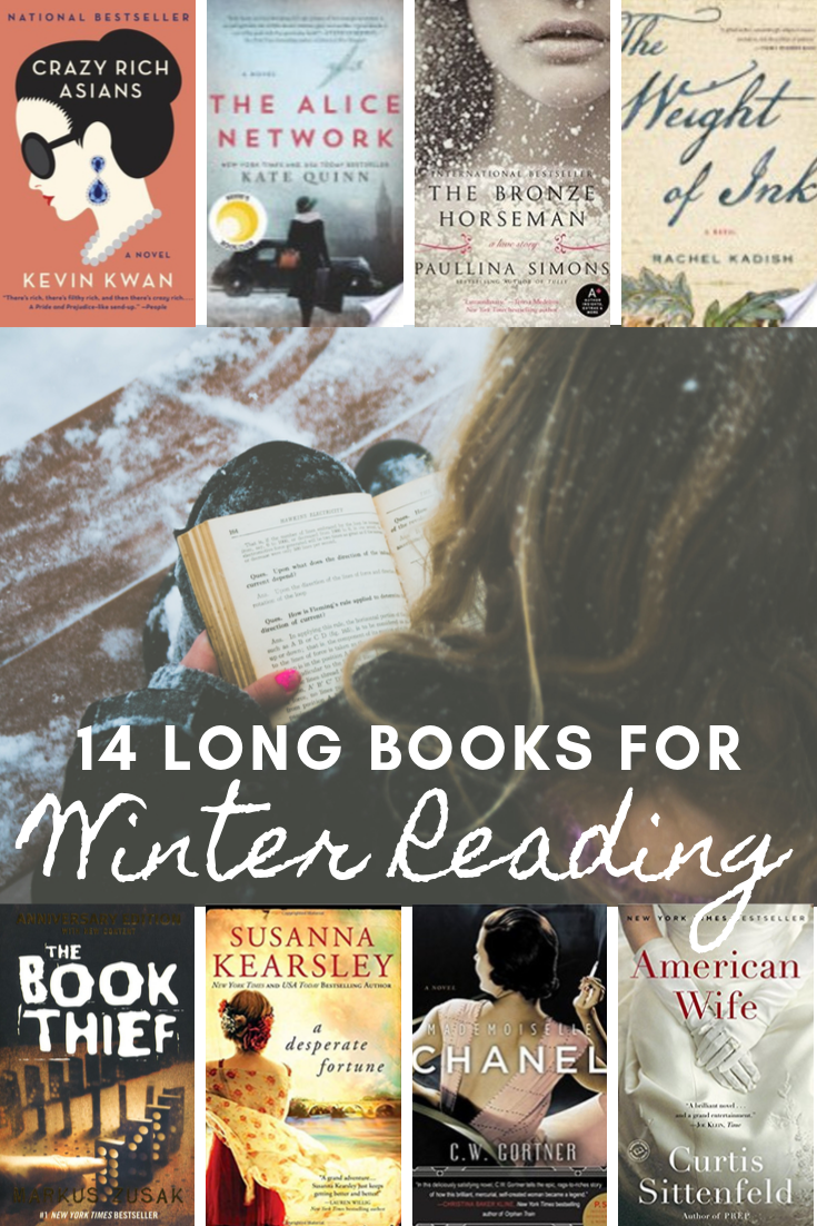 14 epic books for Winter reading! Perfect books for snuggling in front of a fire. American Wife, Crazy Rich Asians, The Weight of Ink and more!
