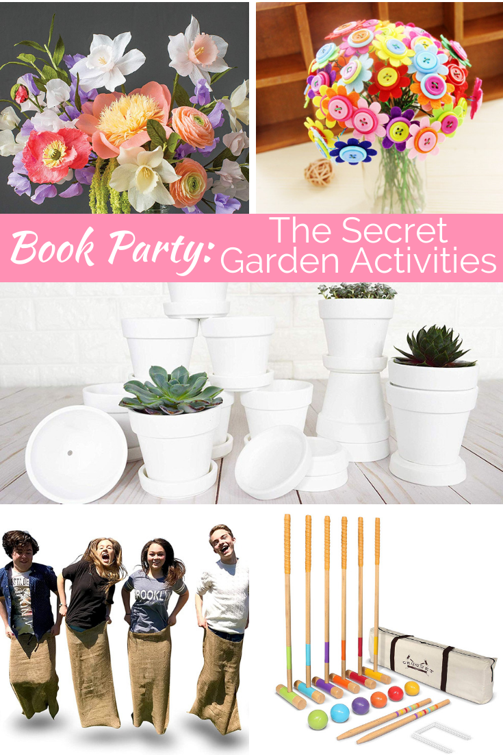 Looking for activities for your Secret Garden party? We've rounded up garden party games, diy paper flower making, and other fun crafts for kids and adults. #secretgarden #secretgardenparty